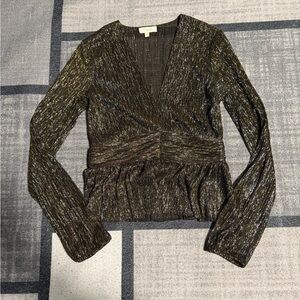 Parker Metallic Peplum Top